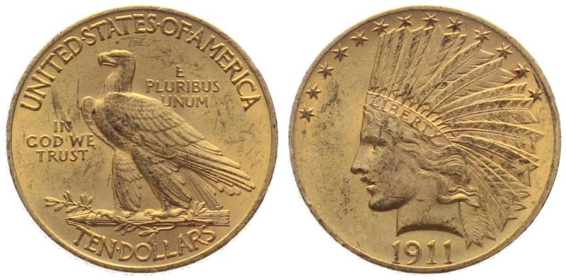 USA 10 $ 1911 o. Mzz. - Indianer